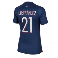 Fotballdrakt Dame Paris Saint-Germain Lucas Hernandez #21 Hjemmedrakt 2023-24 Kortermet